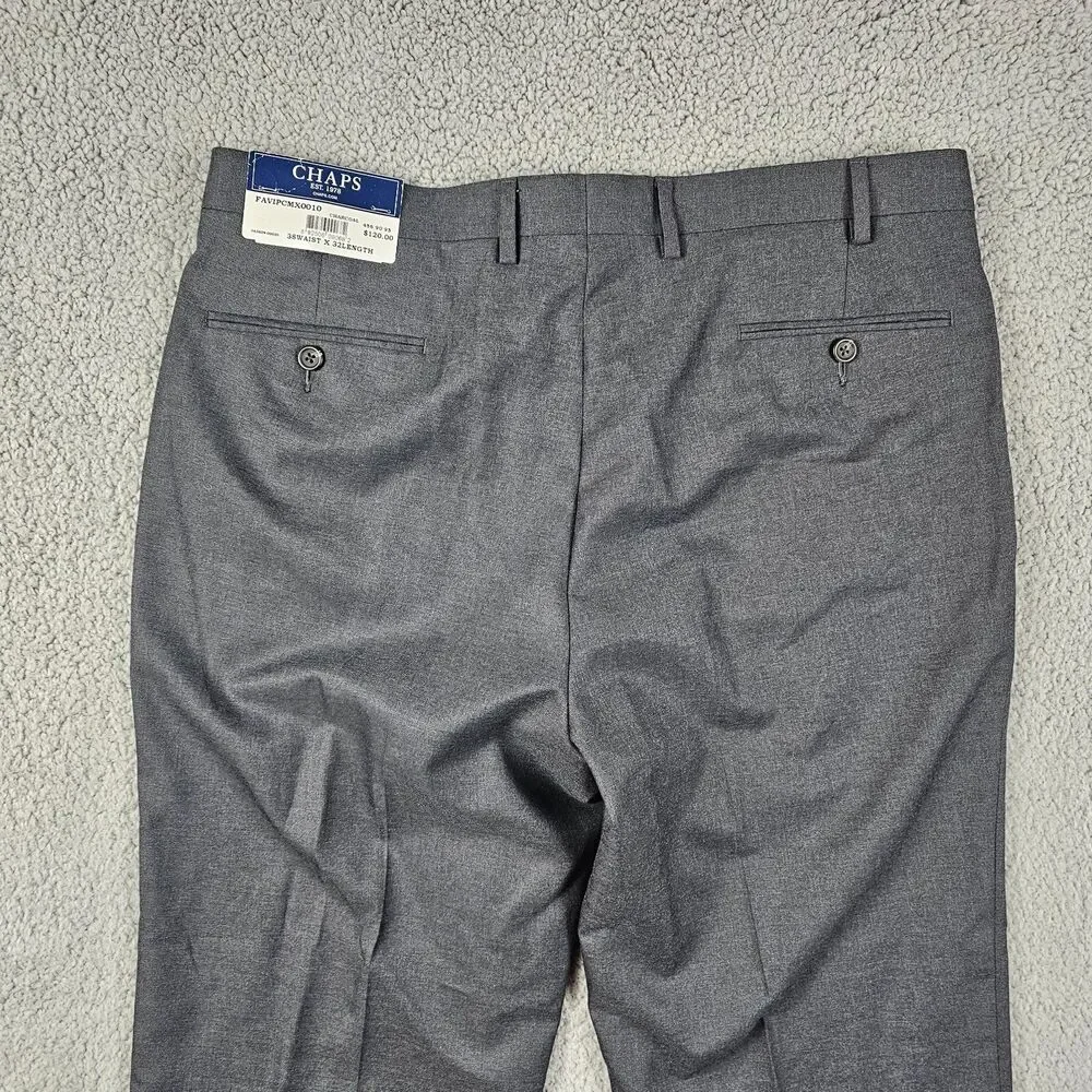 Chaps Ralph Lauren Dress Pants Mens 36x32* Gray Suit Separates Flat Front NWT